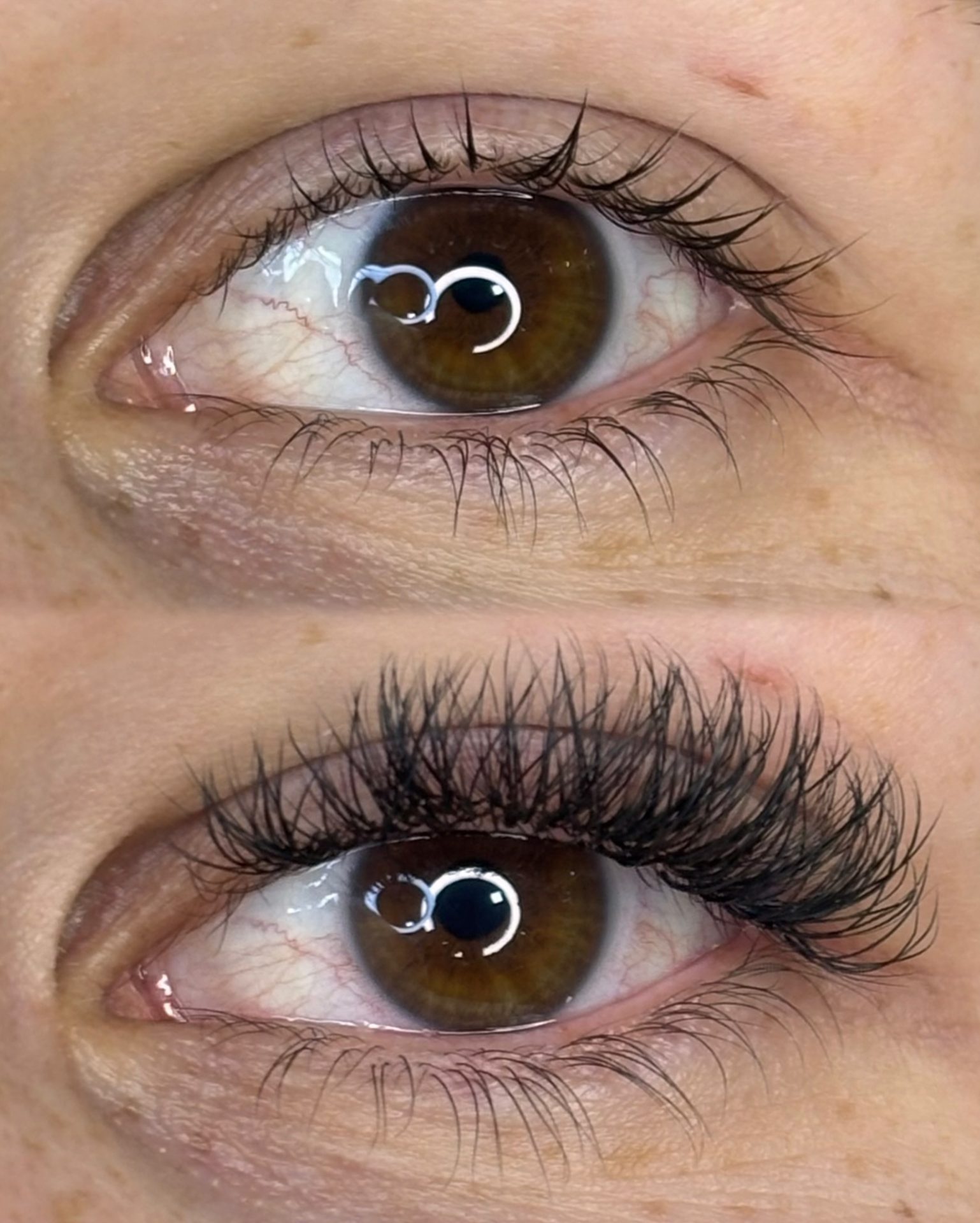 Custom lash extension transformation by NDI Aesthetics Kuils River