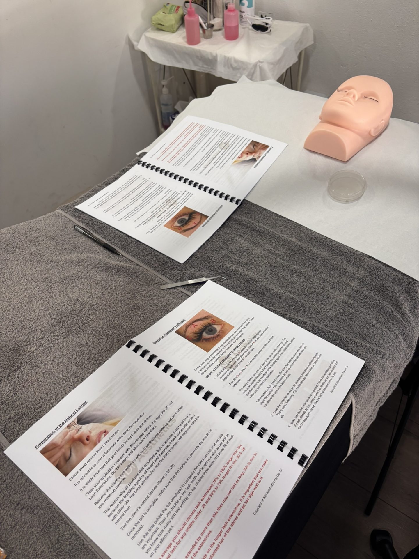 Hands-on Classic Lash Extensions training with practical model experience at NDI Aesthetics Academy